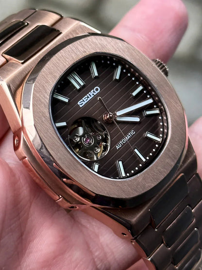 NAUTEIKI ROSE GOLD BLACK OPEN HEART