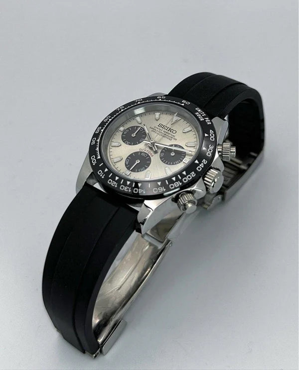 SEITONA SILVER BLACK STRAP